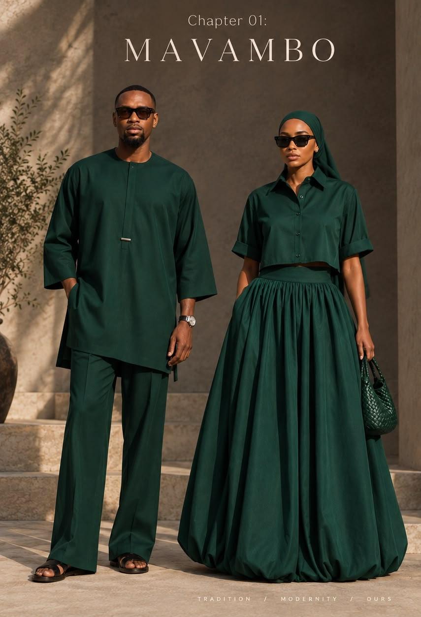 Emerald tunic and trouser set